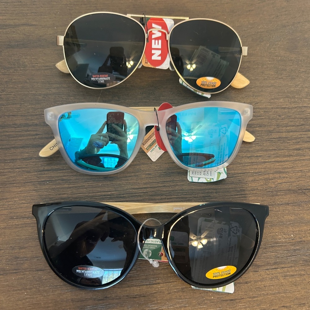 Pugs Bamboo Sunglasses - 3 Different Styles